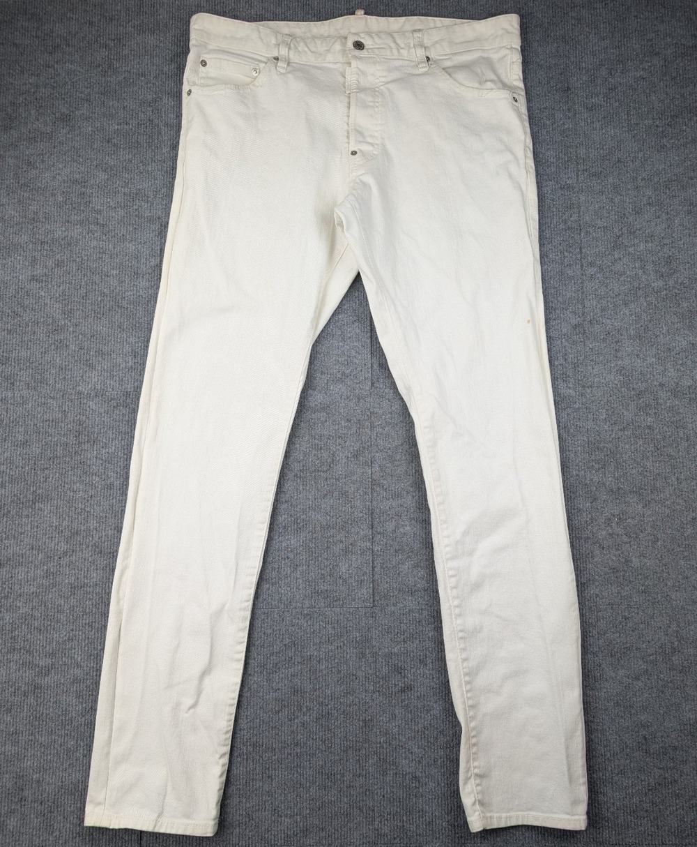 Dsquared2 Cool Guy Jeans Mens 54 US44 White Denim Italy Streetwear Minimal Taper